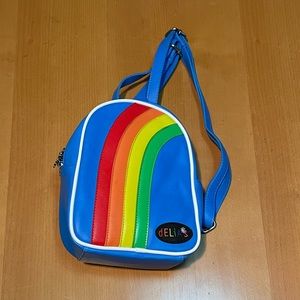 Delia’s blue rainbow mini backpack new without tags